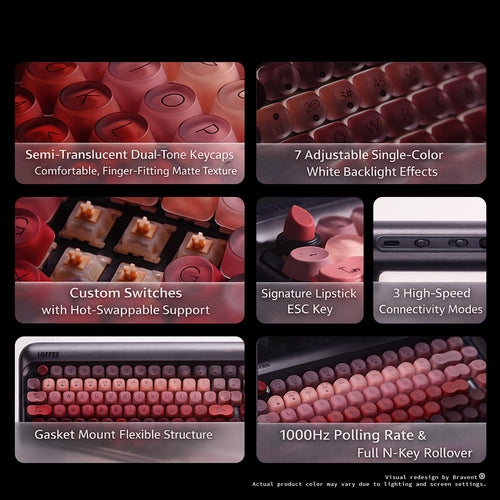 Lofree Lipstick 84-Key Wireless Mechanical Keyboard