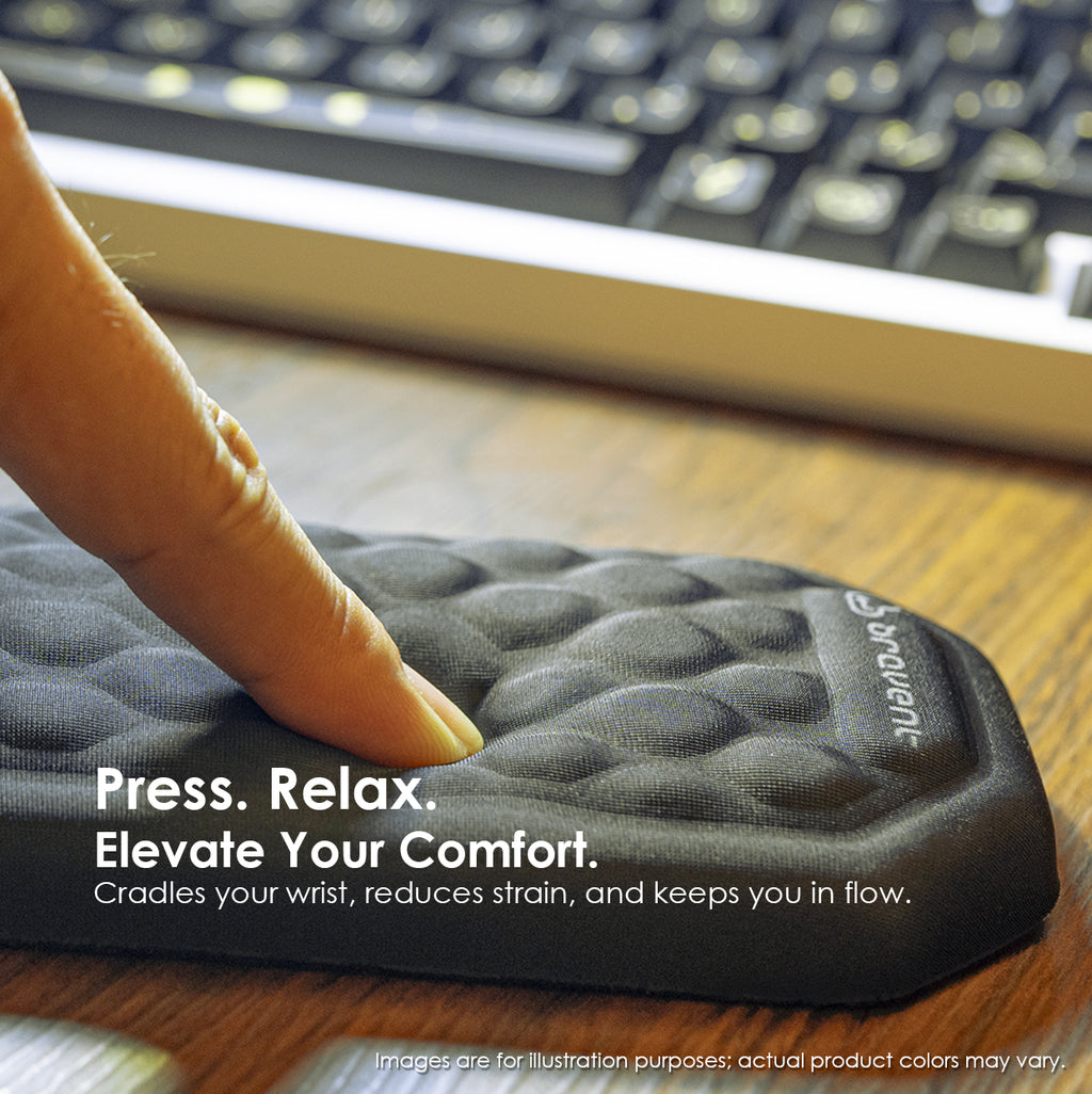 Bravent™ Aero-Cusion - Memory Foam Ergonomic Keyboard Wrist Rest