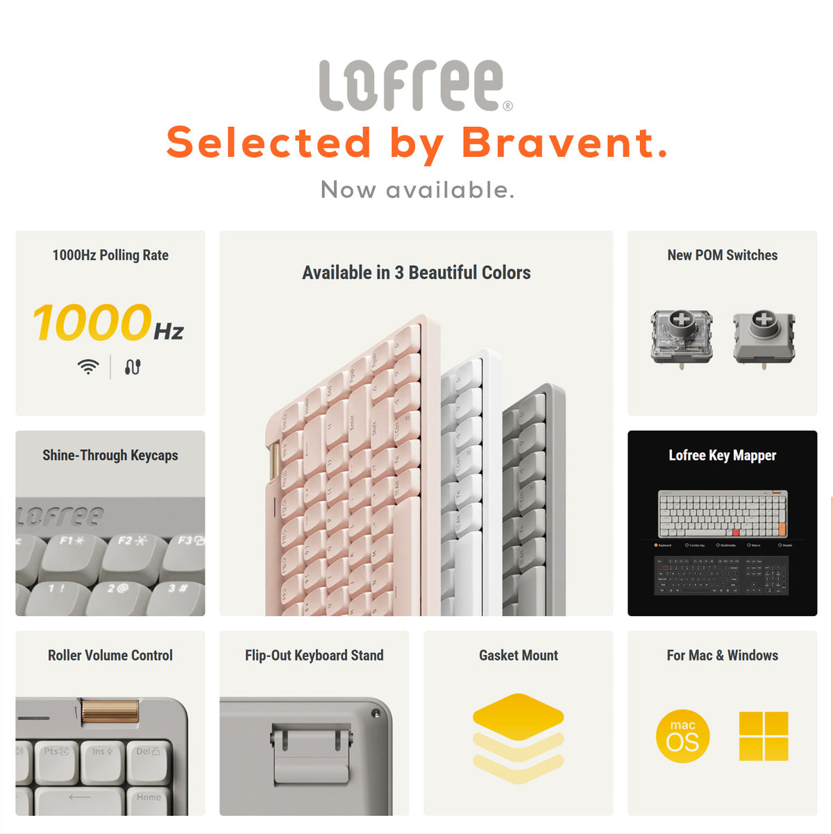 Flow Lite84/100 Low-profile Mechanical Keyboard | 2.4G/BT5.3/Type-C | MY Warranty