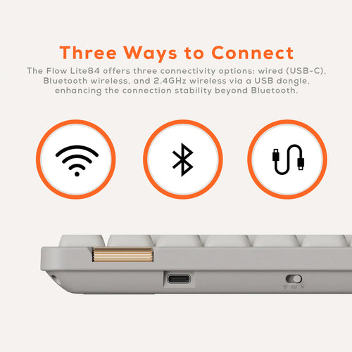 Flow Lite84/100 Low-profile Mechanical Keyboard | 2.4G/BT5.3/Type-C | MY Warranty