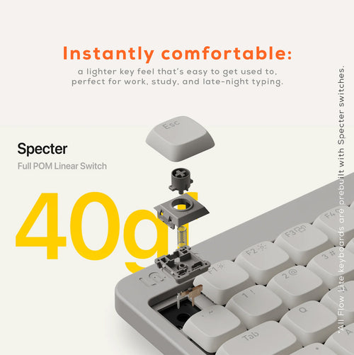 Flow Lite84/100 Low-profile Mechanical Keyboard | 2.4G/BT5.3/Type-C | MY Warranty