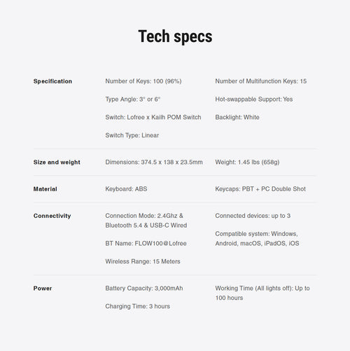 Flow Lite84/100 Low-profile Mechanical Keyboard | 2.4G/BT5.3/Type-C | MY Warranty