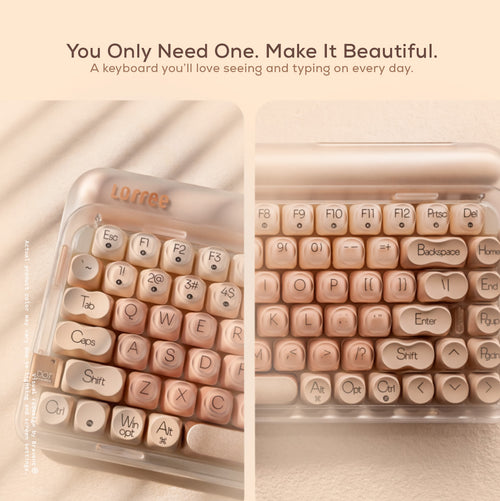 Lofree Pink 84Key Wireless Mechanical Keyboard | Cute Round Keys | 2.4G/BT5.3/Type-C | MY Warranty (Copy)
