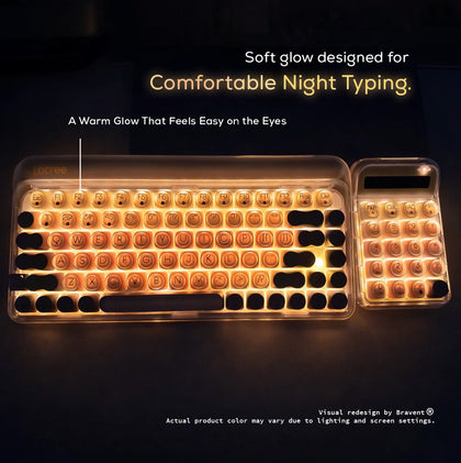Lofree Pink 84Key Wireless Mechanical Keyboard | Cute Round Keys | 2.4G/BT5.3/Type-C | MY Warranty (Copy)