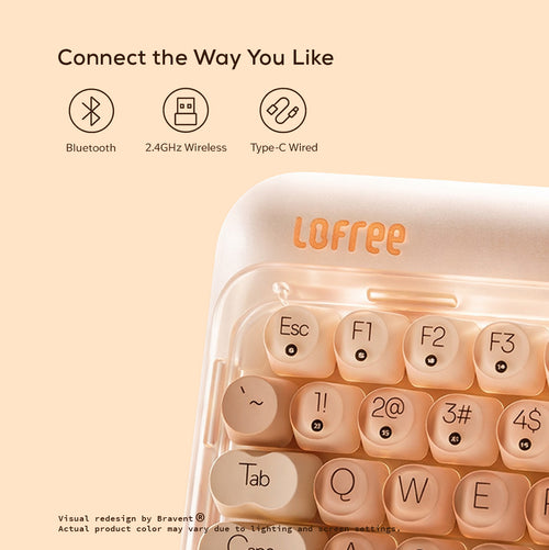 Lofree Pink 84Key Wireless Mechanical Keyboard | Cute Round Keys | 2.4G/BT5.3/Type-C | MY Warranty (Copy)
