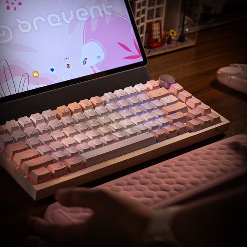 Pink Cloud Pastel Mechanical Keyboard – Wireless Bluetooth / RGB / Gasket Mount