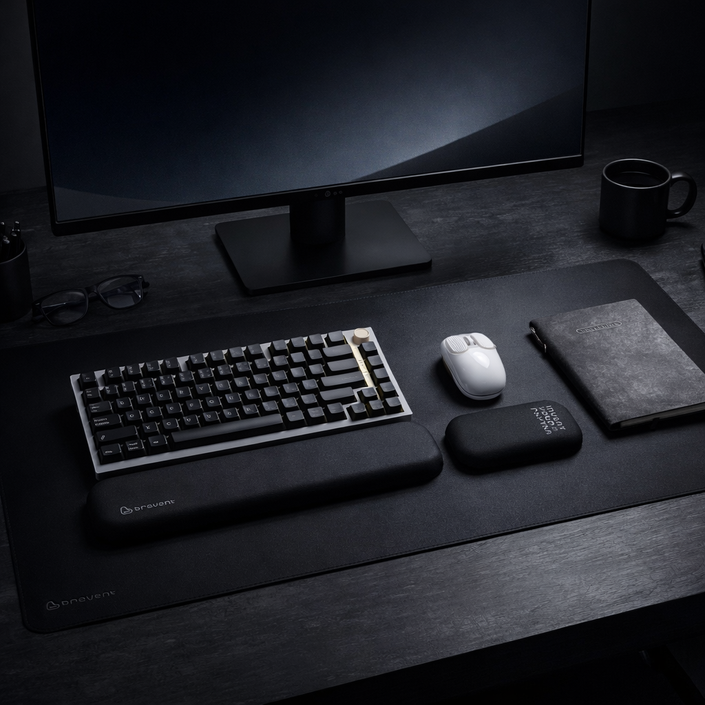 Bravent® 3in1 Desk Mat Set | Keyboard & Mouse Wrist Rest | Work & Gaming Desk Setup