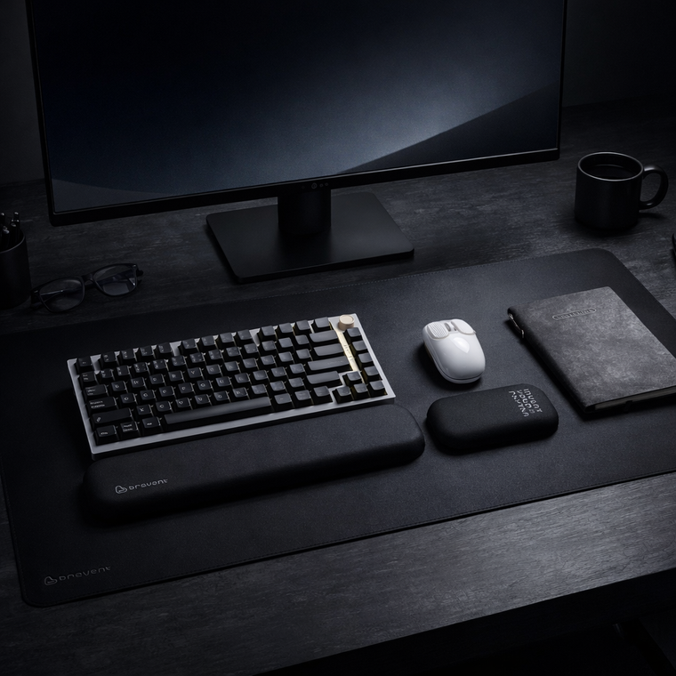 Bravent® 3in1 Desk Mat Set | Keyboard & Mouse Wrist Rest | Work & Gaming Desk Setup