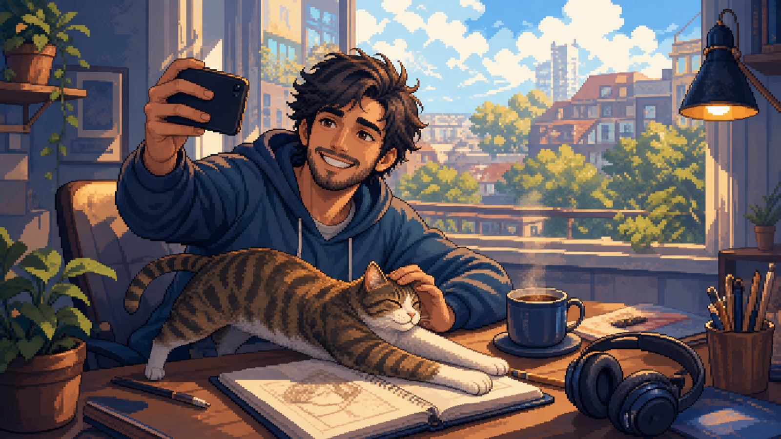 Illustrated Bravent desk story visual